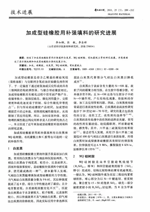 加成型硅橡胶用补强填料的研究进展