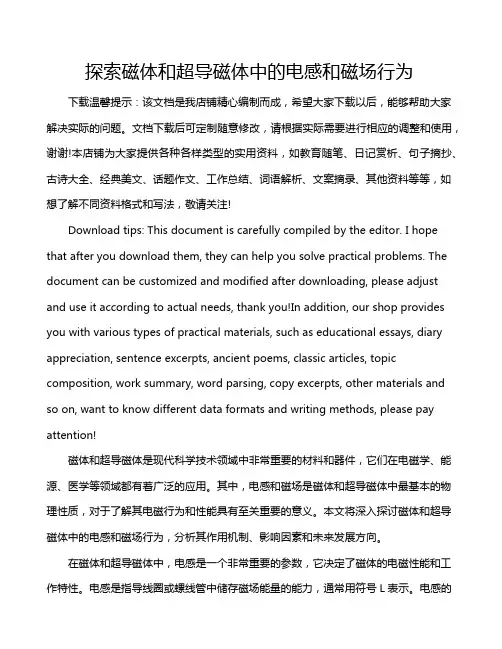 探索磁体和超导磁体中的电感和磁场行为