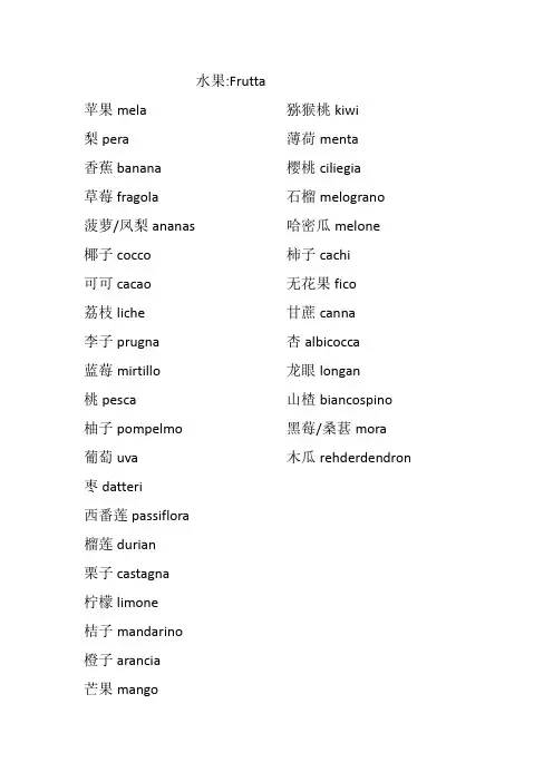 意大利词汇总结