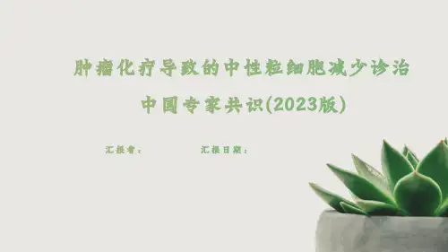化疗导致粒细胞减少诊治专家共识2023版
