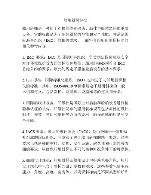 船用斜梯标准