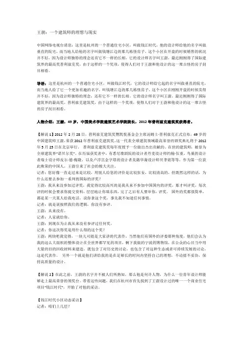 王澍 一个建筑师的理想与现实