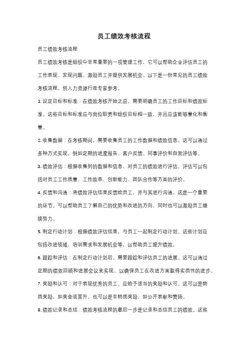 员工绩效考核流程