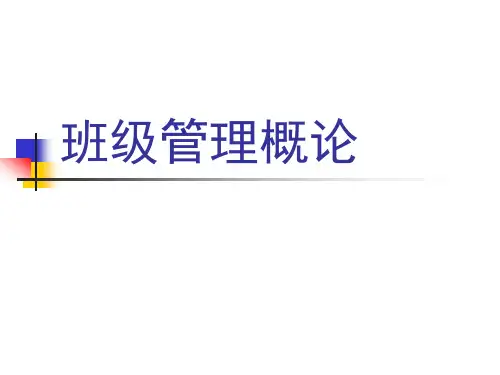 班级管理概述