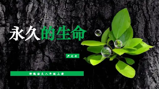 部编版八年级上册语文《永久的生命》说课教学PPT课件