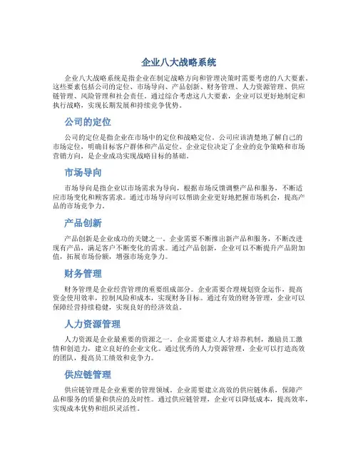 企业八大战略系统