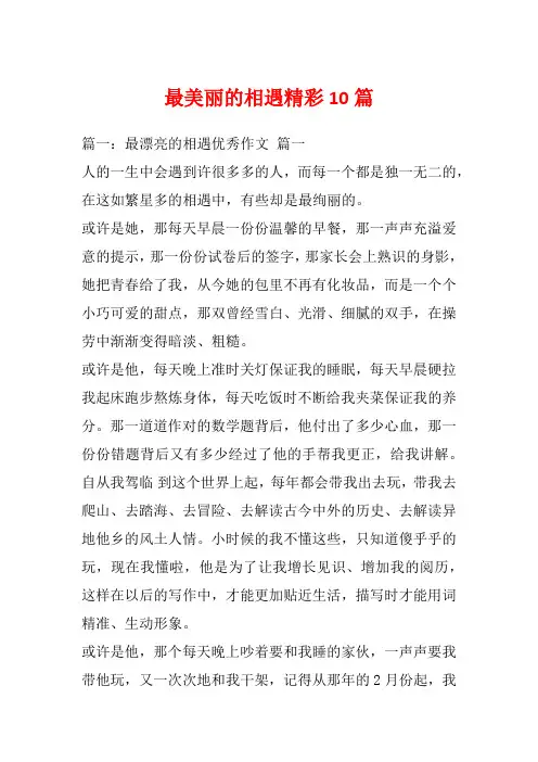 最美丽的相遇精彩10篇