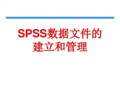 第2章 SPSS数据文件的建立和管理