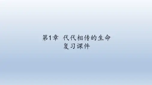 浙教版科学七年级下册：第1章 代代相传的生命  复习课件(共78张PPT)