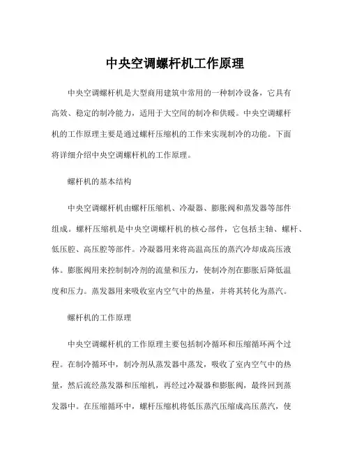 中央空调螺杆机工作原理