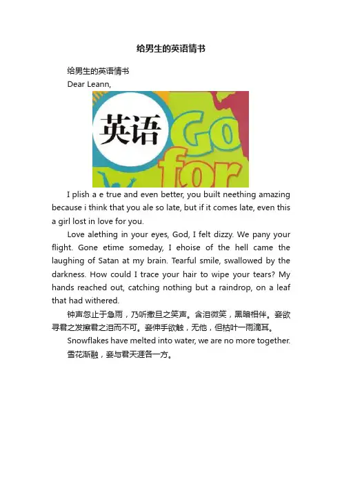 给男生的英语情书
