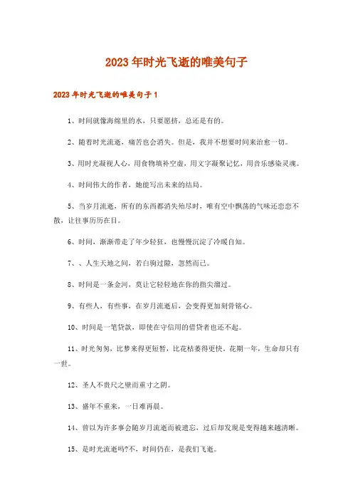 2023年时光飞逝的唯美句子