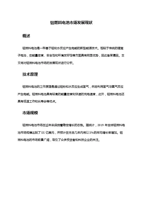 2024年铝燃料电池市场发展现状