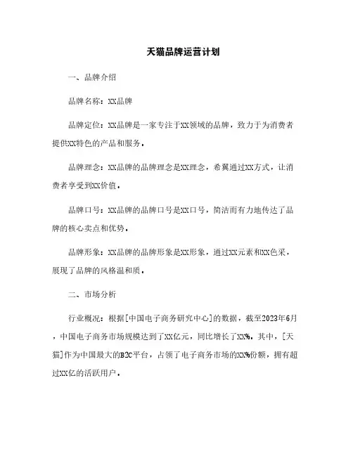 天猫品牌运营计划