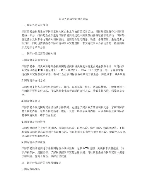 国际外贸运营知识点总结