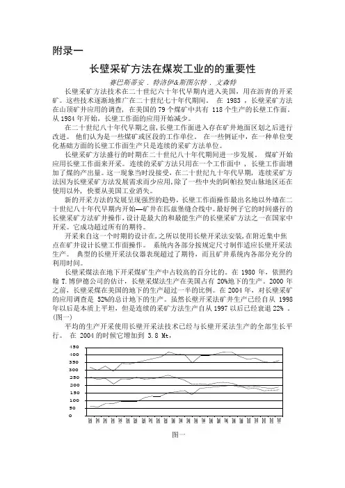 长壁采矿方法在煤炭工业的的重要性外文文献翻译、中英文翻译、外文翻译
