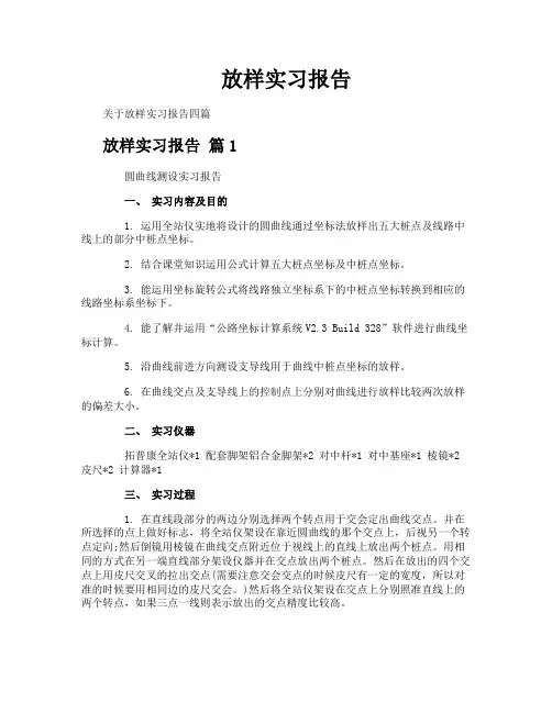 放样实习报告