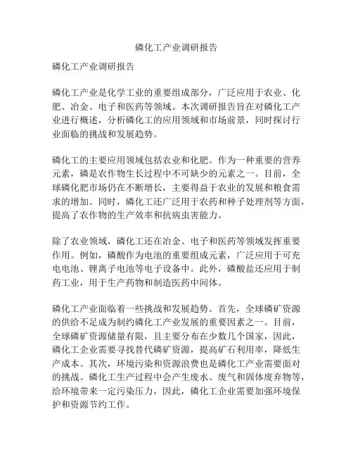 磷化工产业调研报告