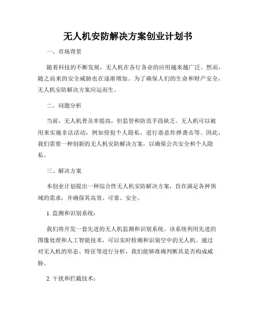 无人机安防解决方案创业计划书