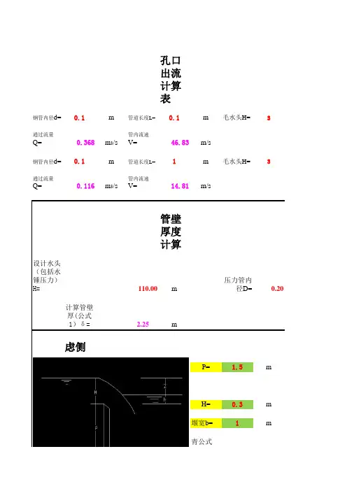 溢流堰等计算