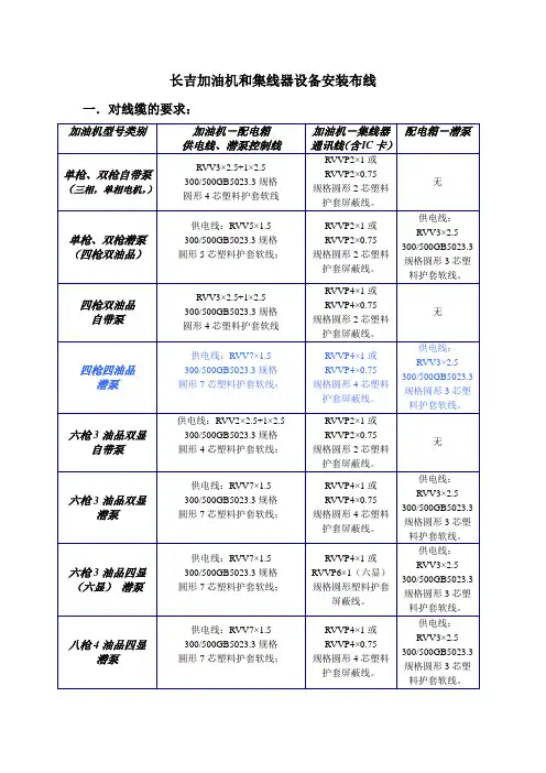 加油机和集线器设备布线要求
