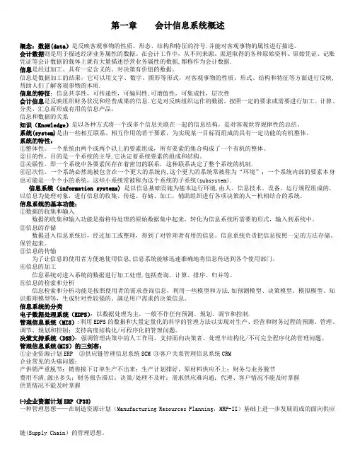 会计电算化基础知识整理