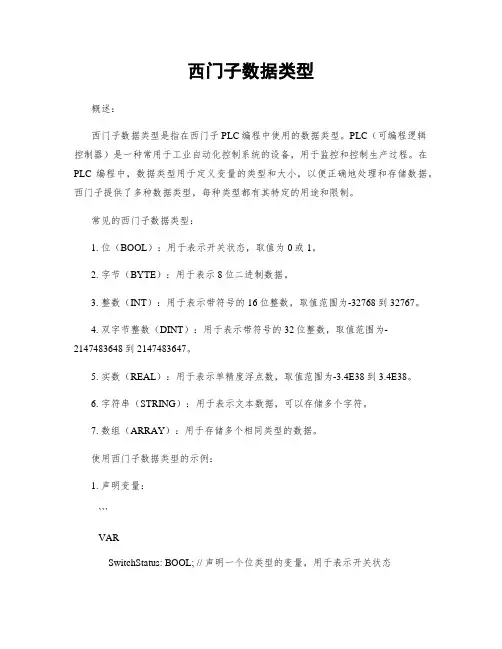 西门子数据类型