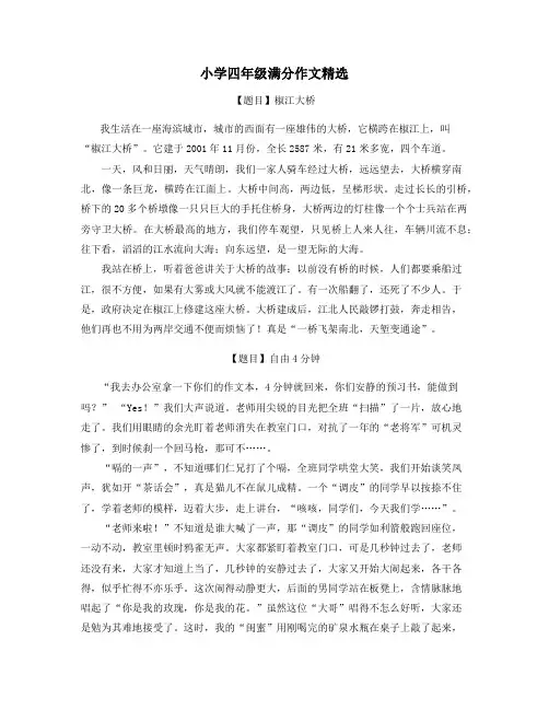 湖南小学四年级满分作文范文赏析推荐学习小学优秀作文 (17)