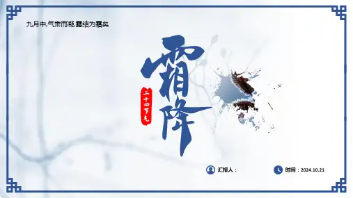 简约中国风霜降节气PPT模板