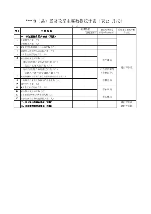 新表13 (退出)月报