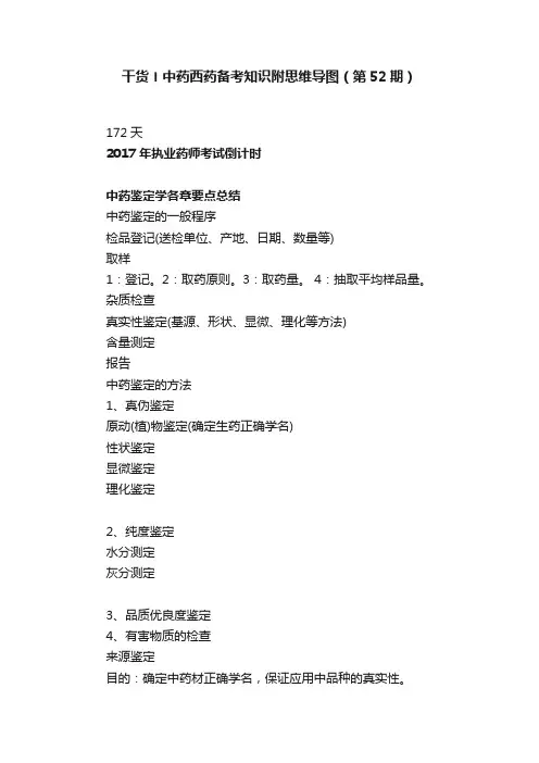 干货〡中药西药备考知识附思维导图（第52期）