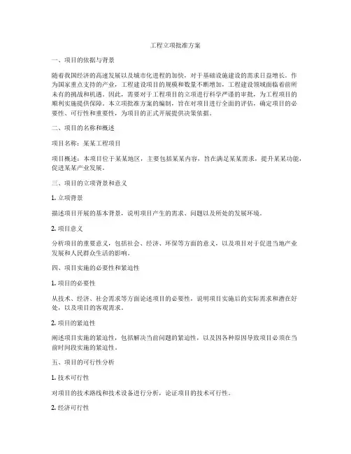 工程立项批准方案