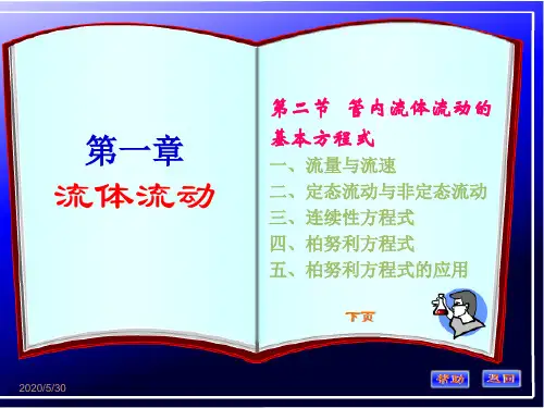 化工原理第一章管内流体流动的基本方程式-PPT精品