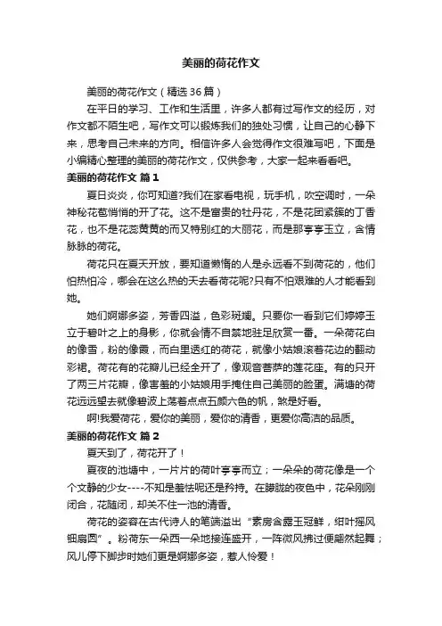 美丽的荷花作文（精选36篇）