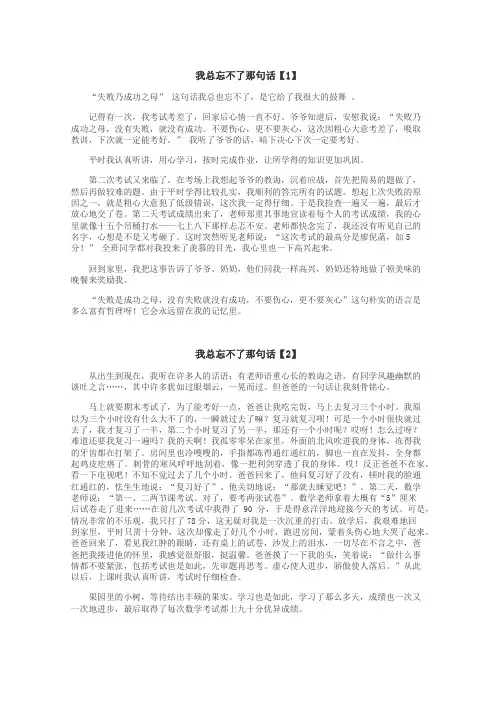 我总忘不了那句话作文

