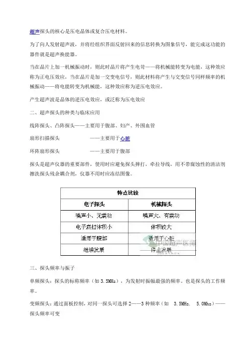 超声探头及四维知识