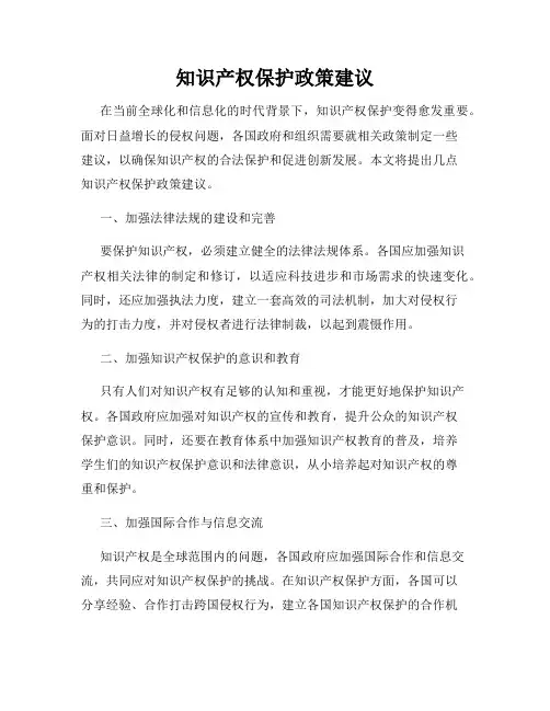 知识产权保护政策建议