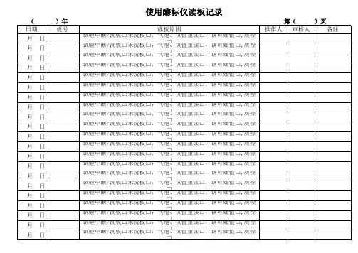 使用酶标仪读板记录