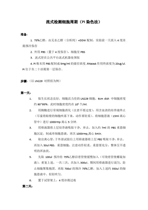 流式上机前操作(PI 染色)