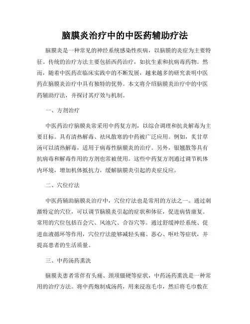 脑膜炎治疗中的中医药辅助疗法