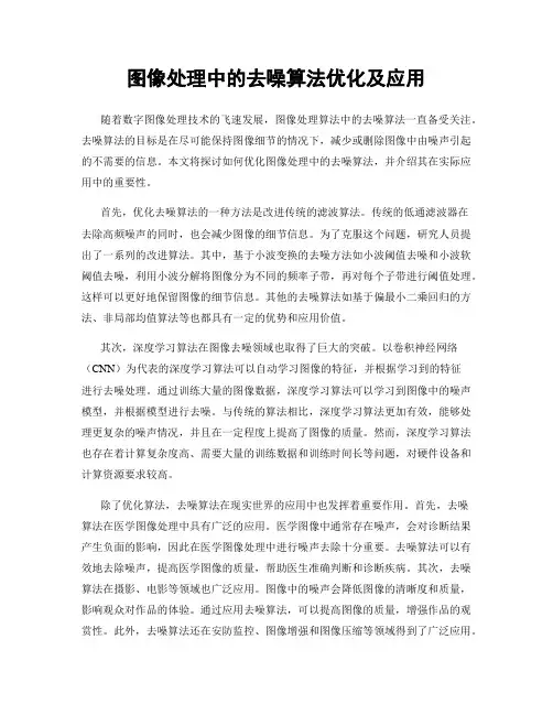 图像处理中的去噪算法优化及应用