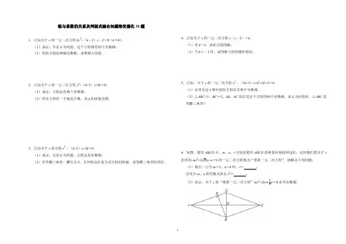 根与系数的关系及判别式综合问题大题培优强化11题