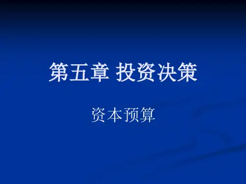 第五章 投资决策   管理会计