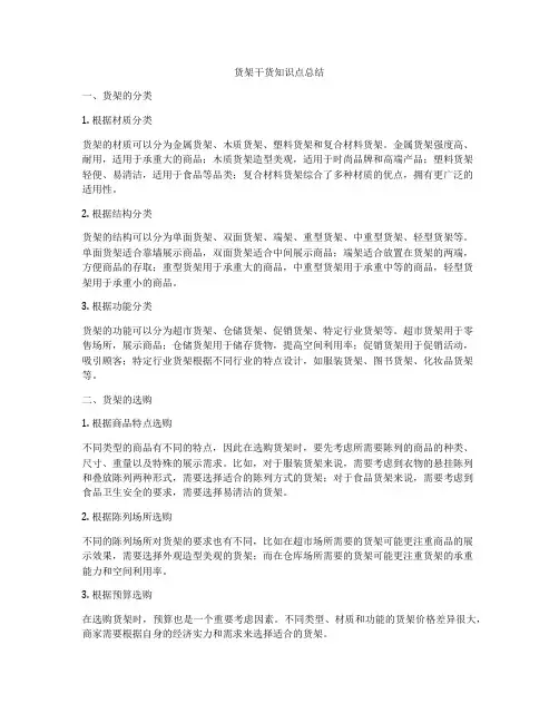 货架干货知识点总结