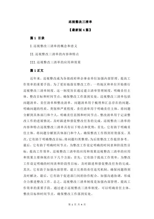 巡视整改三清单