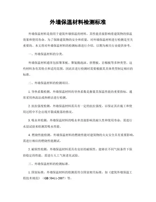 外墙保温材料检测标准