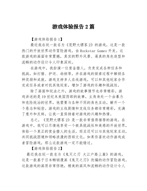 游戏体验报告2篇