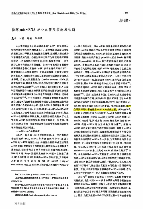 循环microRNA与心血管疾病临床诊断