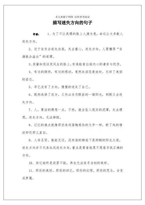 描写迷失方向的句子