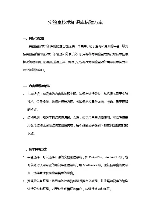 实验室技术知识库搭建方案